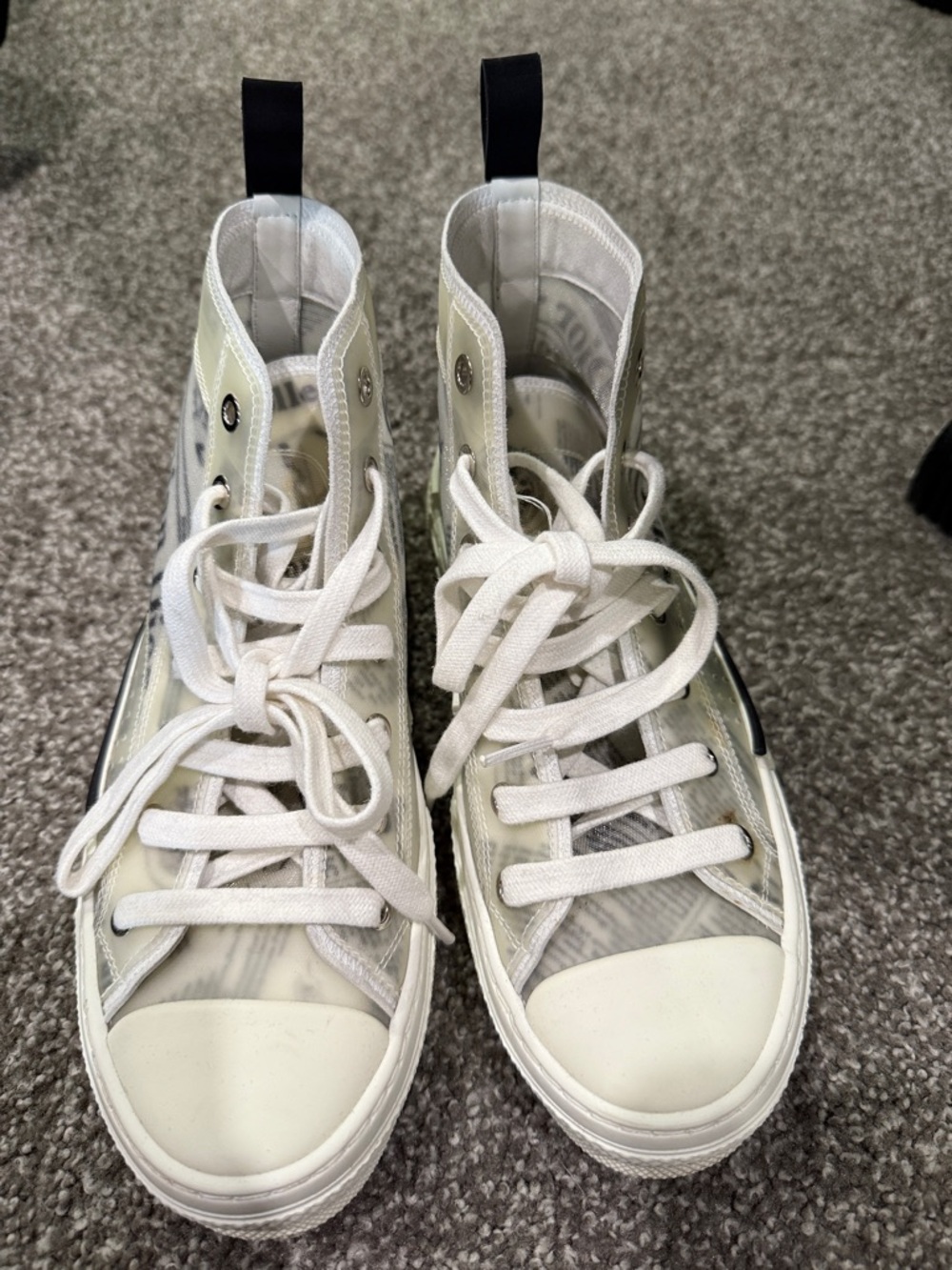 Dior Newsprint High Top Sneakers